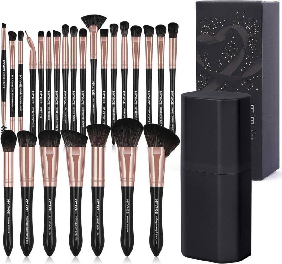 25 Stks Professionele Make-up Borstels Set Foundation Blush Hoek Eyeliner Blending Concealers Oogschaduw Borstel Premium Synthetische Make-up Borstel Set met Doos
