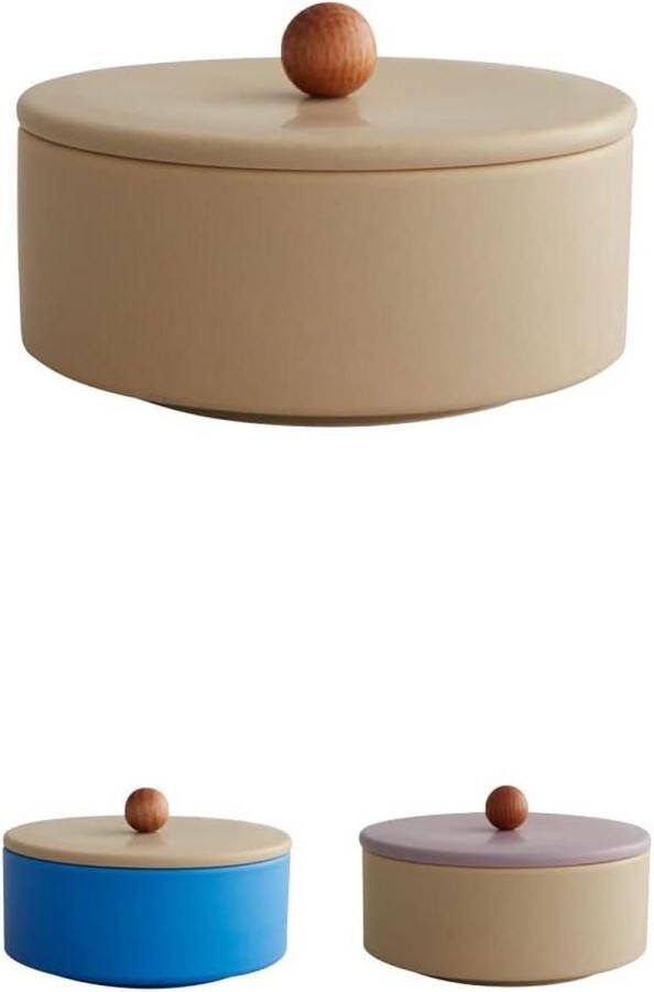 250 ml Treasure Bowl Multi-Use Bowl met deksel Ronde container met eikenhouten deksels Fine Bone China Bowl Ontworpen in Denemarken Mengkom voor thuis en keuken Grote kom voor opslag