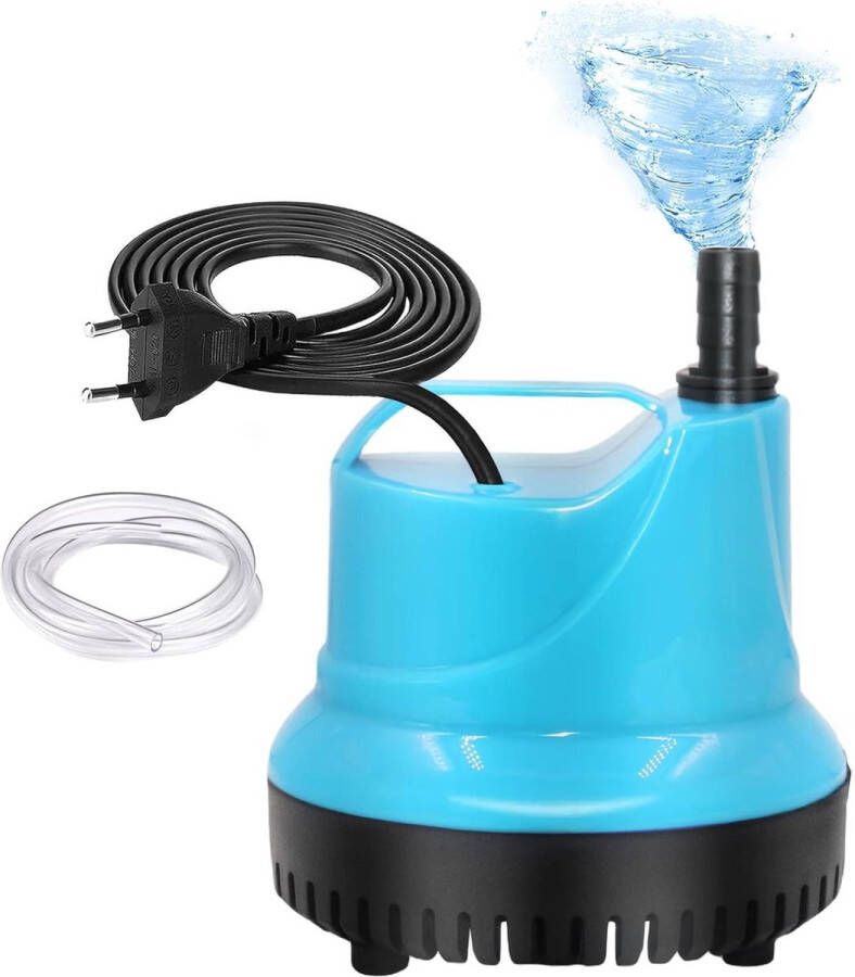 2500 l h 45 W Submersible Pond Pump Very Quiet Mini Water Pump with 3 Nozzles and PVC Transparent 2 m for Ponds Fountain Aquarium Hydroponics