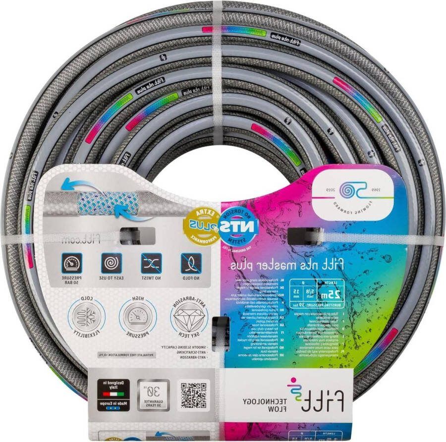 25m tuinslang voor intensief en professioneel gebruik met exclusieve technologie FITT NTS Masterplus 5 8 (15mm)