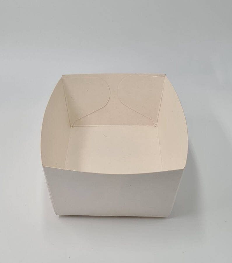 Milba verpakkingen 25x frietbakje extra groot 150x90x50mm- wit karton serveerschaal snackbakje patat barbecue -feest picknick bbq duurzaam milieuvriendelijk