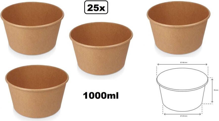 25x Poke bowl salade pasta kraft 1000ml Food pasta salade saus pokebowl diner festival thema feest evenement party