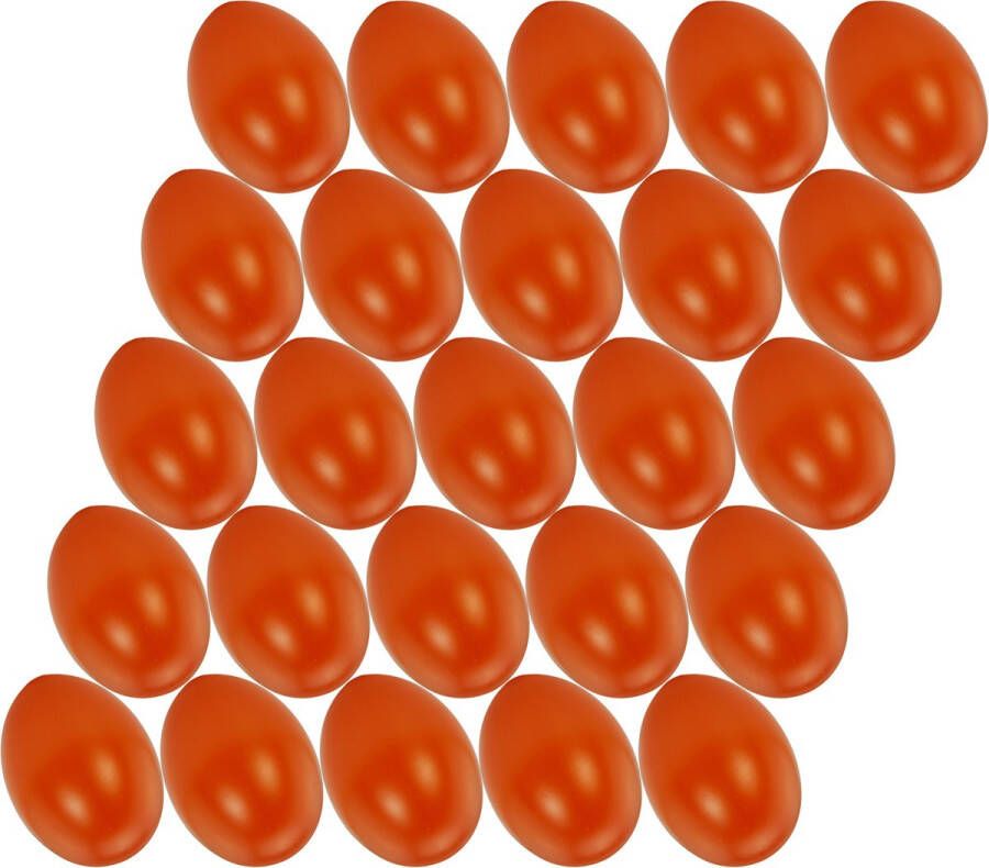 25x stuks donker oranje hobby knutselen eieren van plastic 4.5 cm Pasen decoraties Zelf decoreren