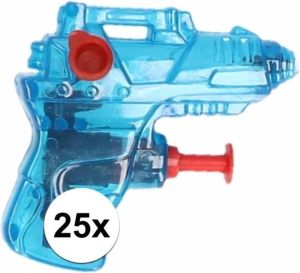 Merkloos 25x Stuks Mini Waterpistolen Blauw 7 Cm Waterpistolen