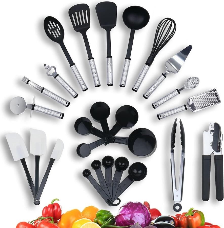 26-delige keukenset keukenaccessoires kookset kookaccessoires huishoudhulpset spatel garde enz