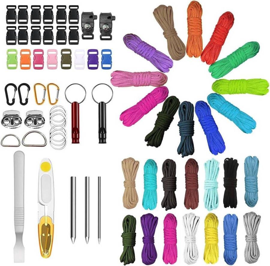 26 kleuren paracord set nylon touw koorden voor hondenhalsband zelf hondenriem maken