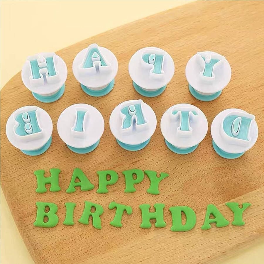 26 Stuks Alfabet Cookie Cutter Icing Letter Cutters Fondant Cake Decorating Cutter Biscuits Embosser Bakvorm voor Bruiloft Verjaardag Kerstmis Baby Shower Party Cake Decoratie