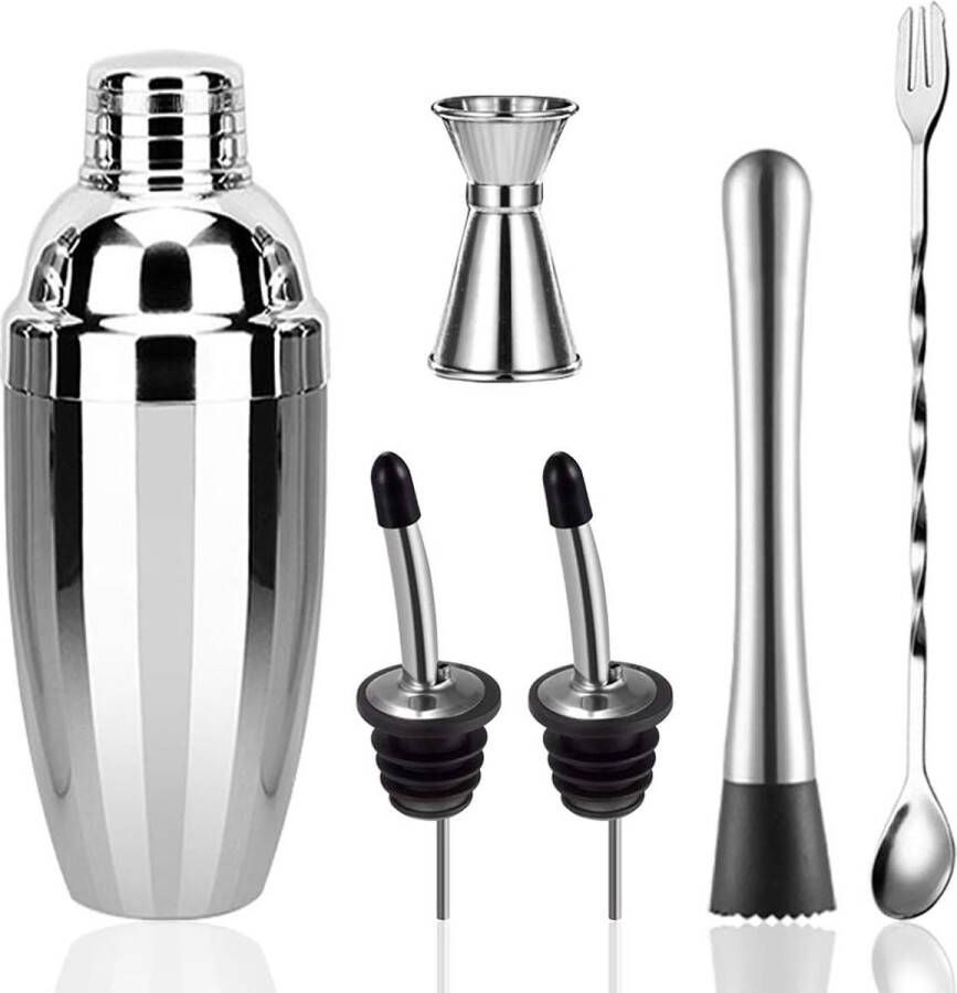 26oz Cocktail Shaker Barman Set SourceTon RVS Barman Set Shaker Fles Menglepel Muddler Maatbeker Drank Schenker