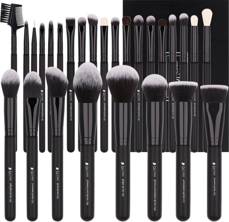 27-stuks professionele-make-up-kwastenset met premium kwaliteit haar kabuki foundation kwast blending oogschaduwkwast verjaardagscadeau kerstcadeau