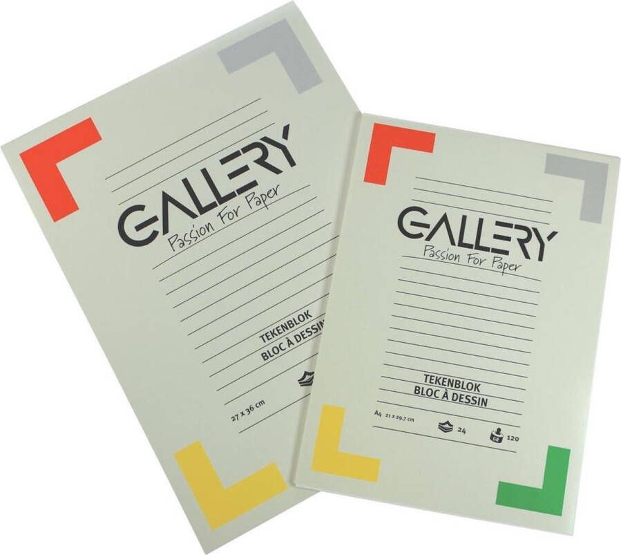 27x Gallery tekenblok houtvrij papier 120 g mÂ² 21x29 7cm (A4) blok van 24 vel