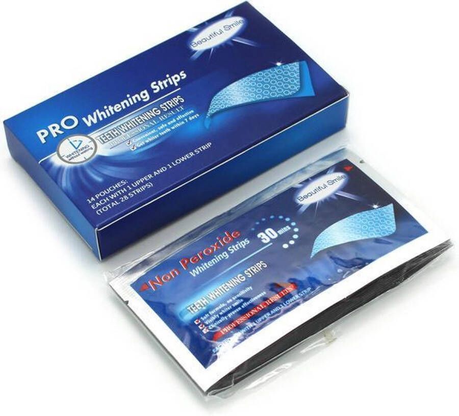 28 Bleek Strips Tandenbleek Strips Tandbleek strips Zonder Peroxide (0%) 100% Veilig Wittere tanden Teeth Whitening Strips Tandenblekers Na 7 Dagen Al Resultaat