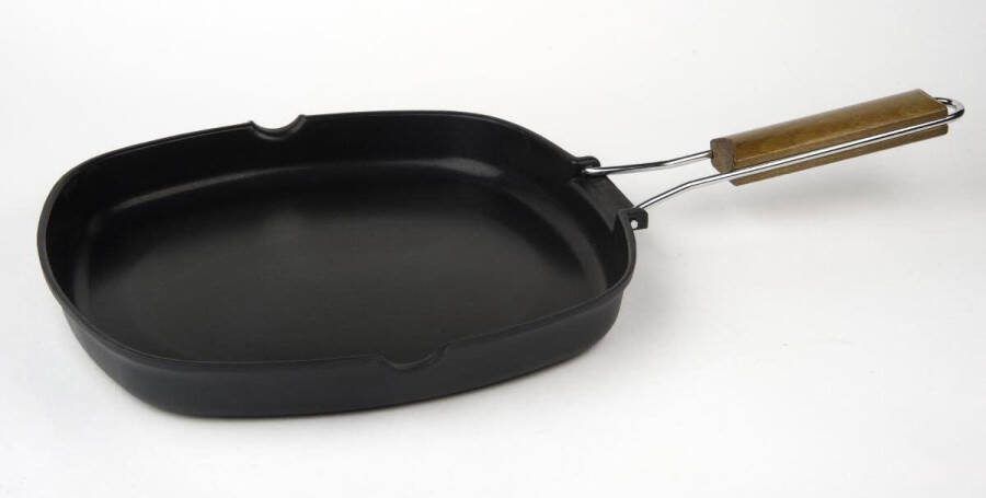 28-cm gladde grillpan van gegoten aluminium met antiaanbaklaag Whitford Xylan (VS) volledige inductie