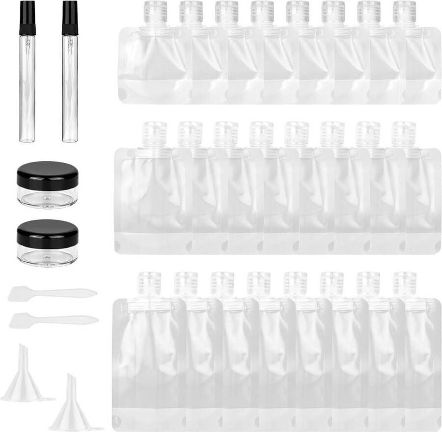 28 stuks reisflessen om te vullen draagbare en lekvrije reisflessenset bodywash shampoo huidverzorging reisflesjes handbagage