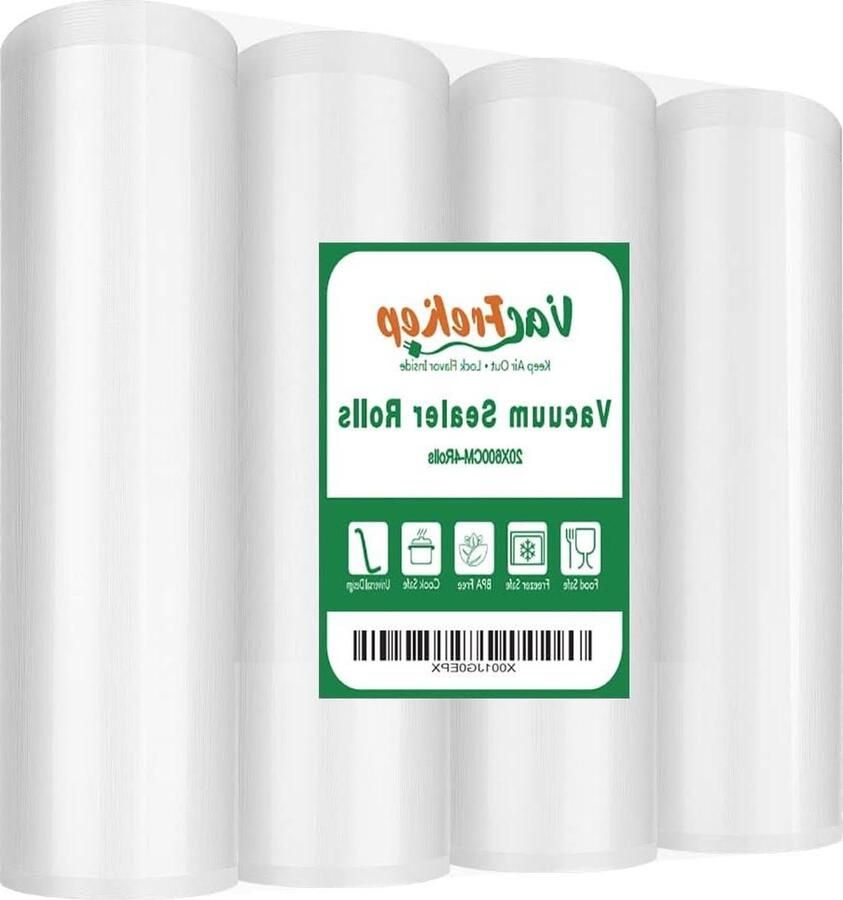 28cmx6m Vacuüm Sealer Zakken Rolls voor Voedsel Punctie Preventie Sous Vide Geschikt 4 Pack