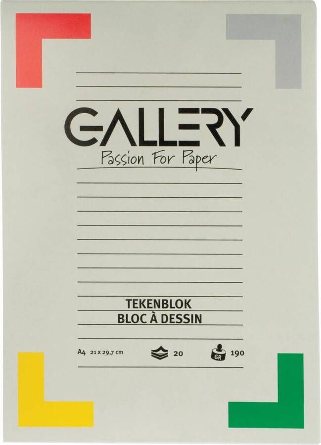 29x Gallery tekenblok 21x29 7cm (A4) extra zwaar houtvrij papier 190 g mÂ² blok van 20 vel