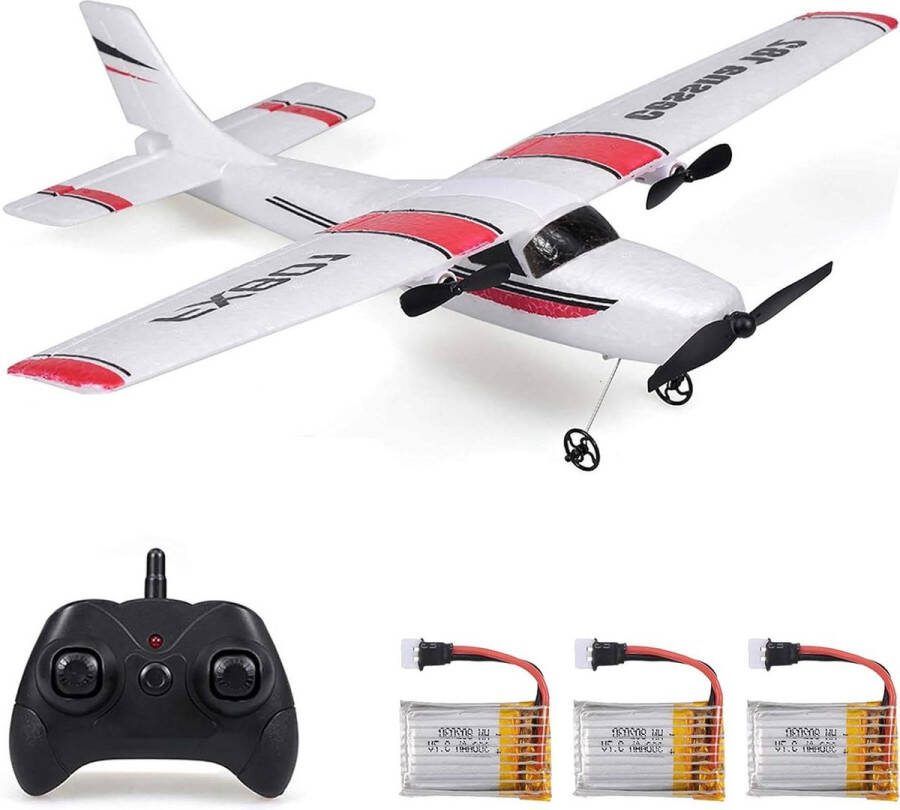 2CH RC Vliegtuig Outdoor Cessna 182 FX801 2.4 GHz Voor Kinderen Jongens Met 3 Batterijen RC vliegtuig