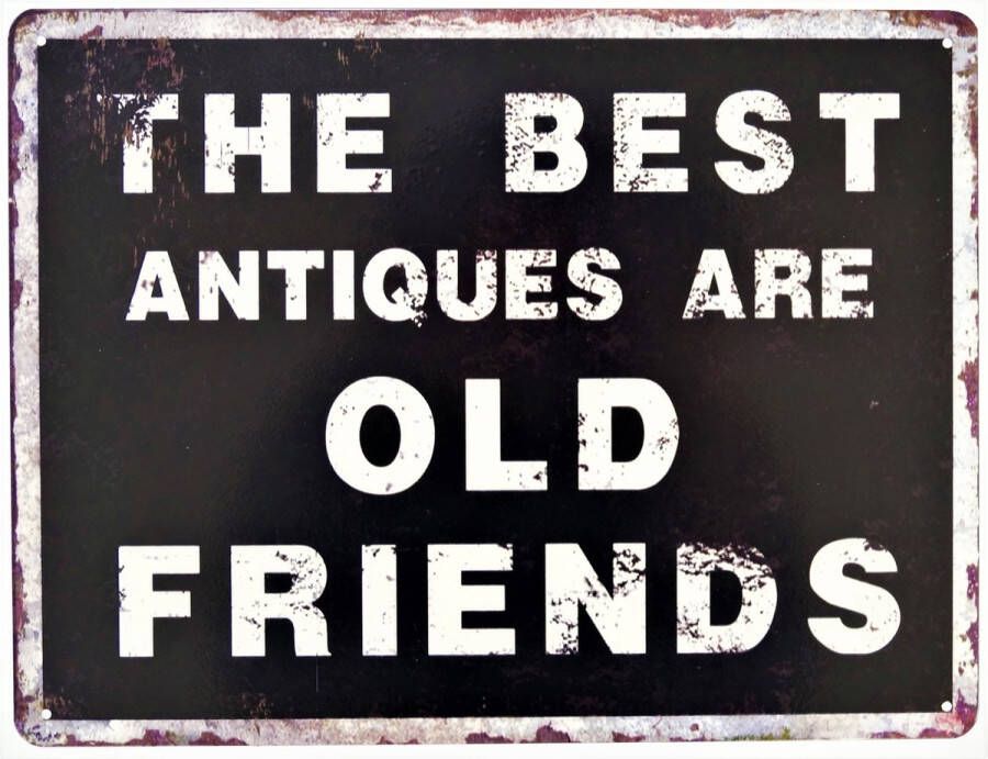 2D Metalen wandbord Old Friends 33x25cm