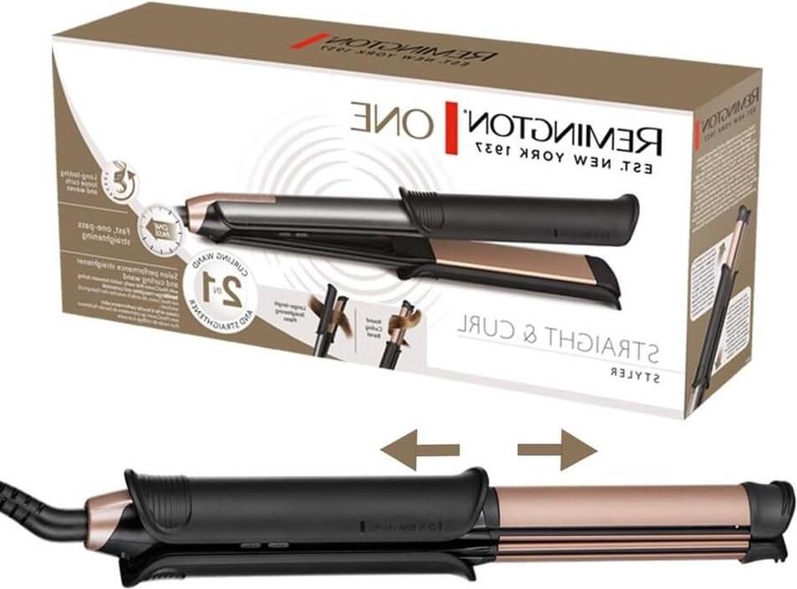 2in1 Multistyler Stijltang Krultang Straight Curl Stand 150-230°C Digitaal Display S6077