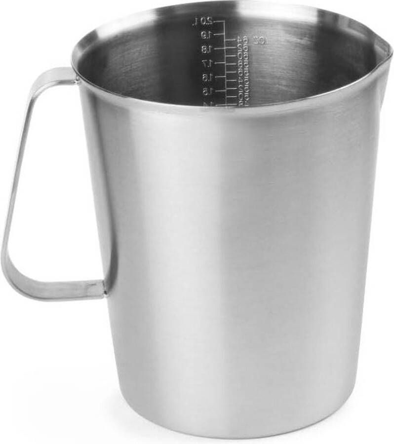 2L maatbeker met schaalverdeling extra stevig roestvrij staal 18 0 ø140x(H)170mm