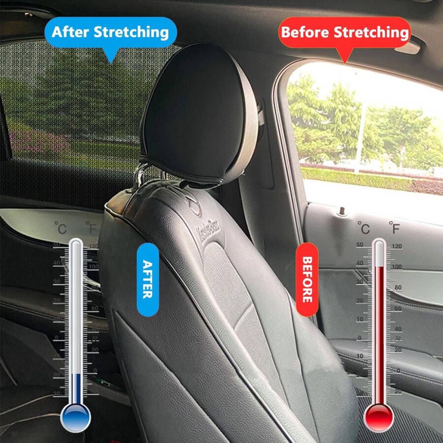 2pcs Zonnescherm Zonwering voor in de Auto Gordijn Universele Zonneklep voor Zijruiten Auto Zonneschaduwen voor Kinderen met Magneten Reflecteren en Absorberen UV & Zonlicht