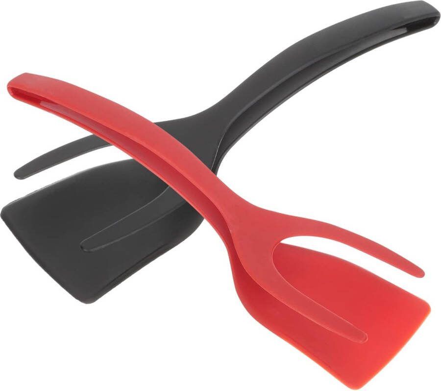 2st Grip And Flip Spatel Tongs: Eierspatel van siliconen omdraaien Spatel Tang Cake Cream Boterspatel Eierspatel Keuken Braaden Pannenspatel 2 in 1 Spiegeleier Silicagel