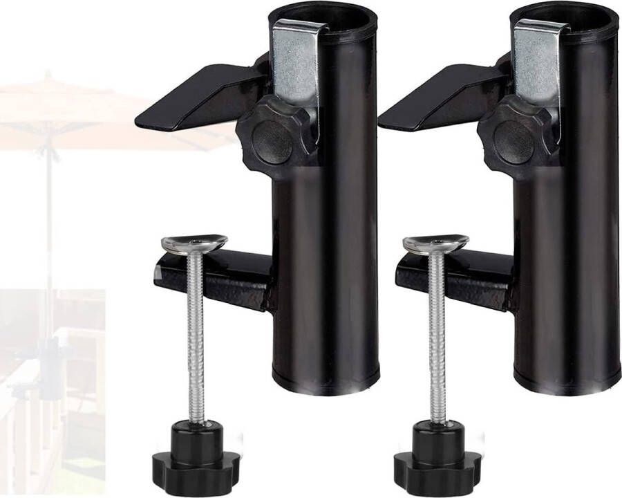 2stuks Balkon Parasol Beugels Parasol klem Parapluhouder Parasol Houder parasol klem voor Reling Heavy Duty Parasol Houder Balkon Paraplu Houder Klem