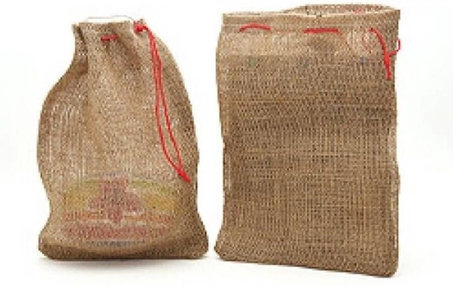 Merkloos Sans marque 2x Jute knikker zakjes met koord 25 x 35 cm Speelgoed knikkers opbergen Knikkerzak