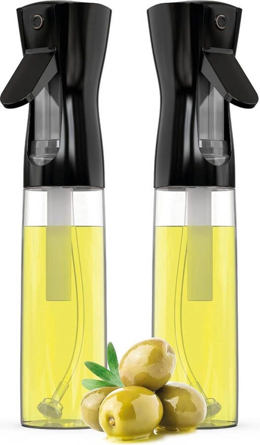 2x Oliespray voor in de keuken 300 ml oliedispenser spuitbus voor olijfolie en azijn om te koken