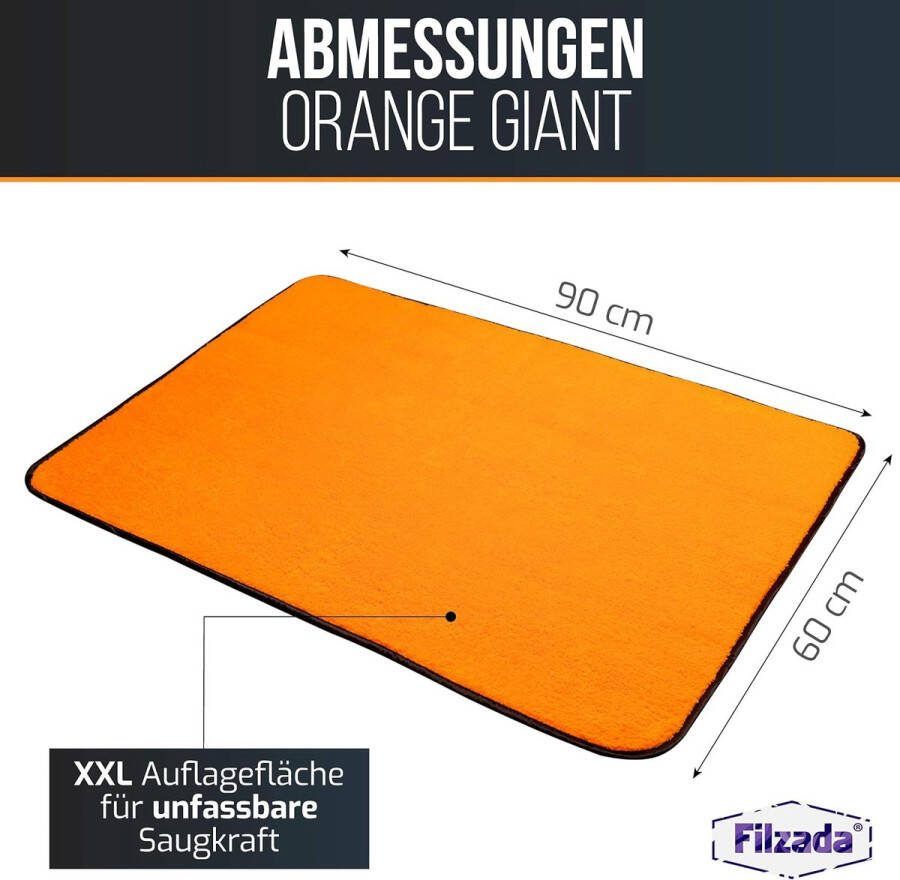 2X Orange auto microvezeldoek Giant XXL (60 x 90 cm) auto-microvezeldoek die lakvriendelijk is ongelooflijke zuigkracht en pluisvrij dankzij extreem zachte microvezel autopoetsdoeken voor professionele autoverzorging