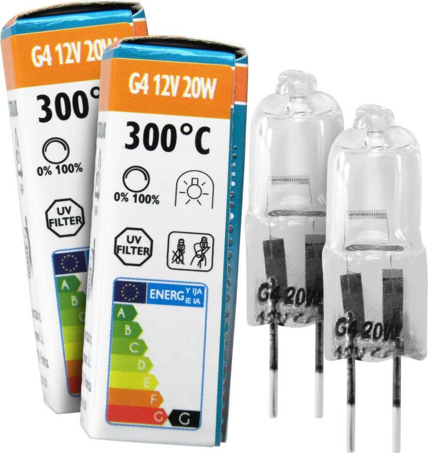 2x Ovenlampje G4 12V 20W 300°C halogeenlamp voor oven en magnetron 20 watt ovenlamp 300 graden