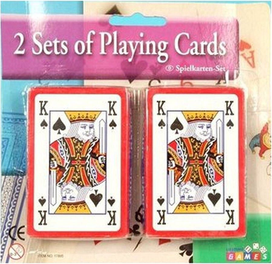 Merkloos Sans marque 2x pakjes kaartspellen Casino speelkaarten