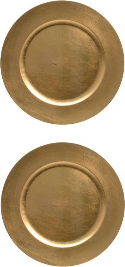 2x stuks diner borden onderborden goud glimmend 33 cm Diner kerstdiner borden onderborden dinerborden