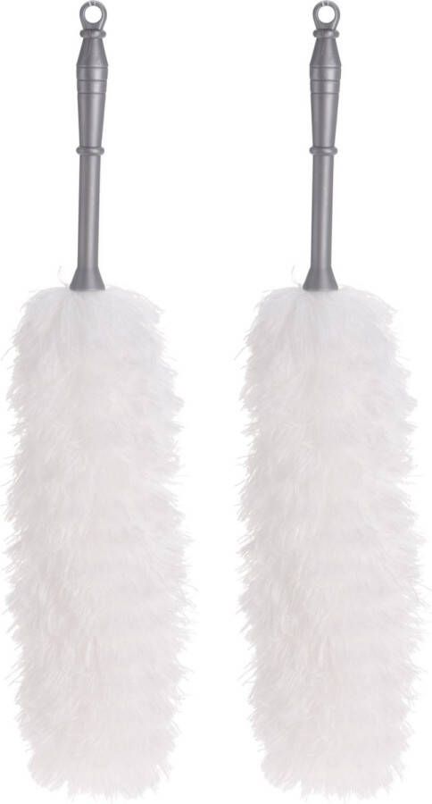 2x stuks microvezel plumeaus dustersgrijs 15 x 50 cmï Huishuidelijke en schoonmaken afstoffen