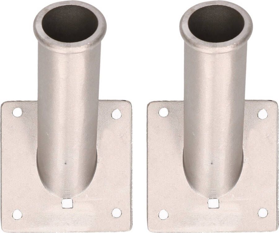 2x stuks vlaggenstokhouder voor vlaggen tot 32 mm aluminium geslaagd huwelijk Koningsdag vlaggenhouder vlaggenstokhouders