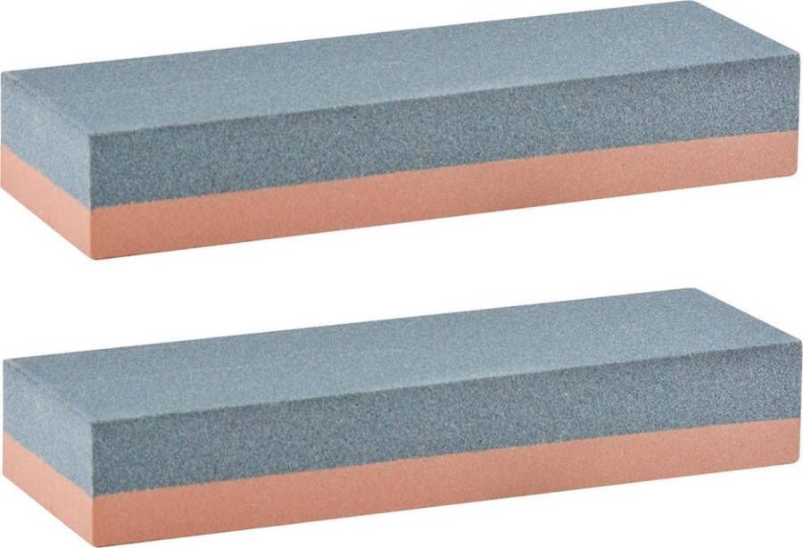 Esschert Design 2x stuks wetstenen slijpstenen met 2 zijdes 152 mm messenslijpers