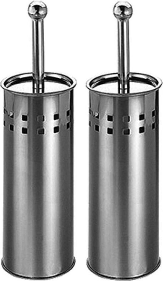 2x Toiletborstel houders RVS 38 cm Toiletborstelhouders wc-borstelhouders voor toilet Badkamer artikelen