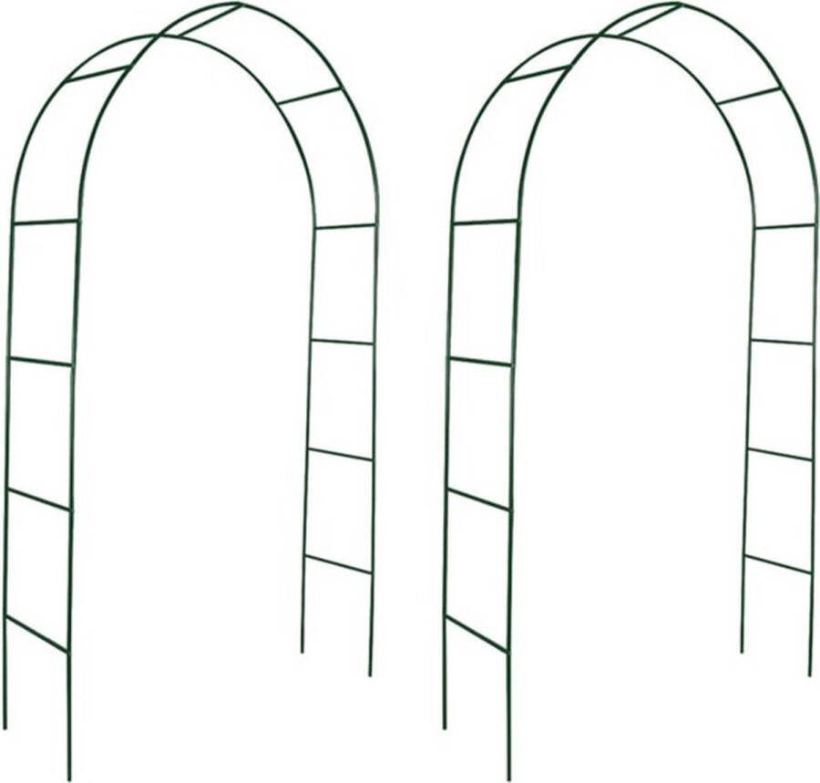 2x Tuinboog voor Klimplanten Weerbestendig – Tuinbogen Donkergroen Rozenboog