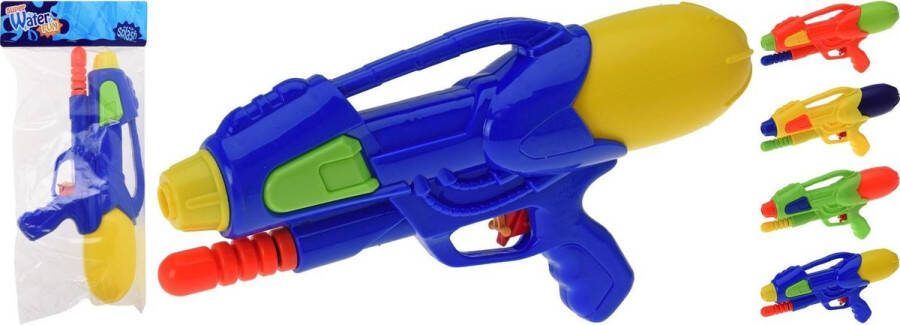 Merkloos Sans marque 2x Waterpistolen waterpistool groen van 30 cm met pomp kinderspeelgoed waterspeelgoed van kunststof waterpistolen met pomp