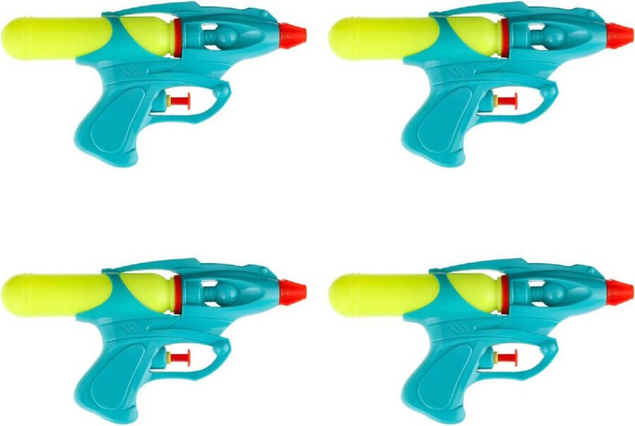 Merkloos 2x Waterpistool waterpistolen gekleurd 19 cm Waterpistolen