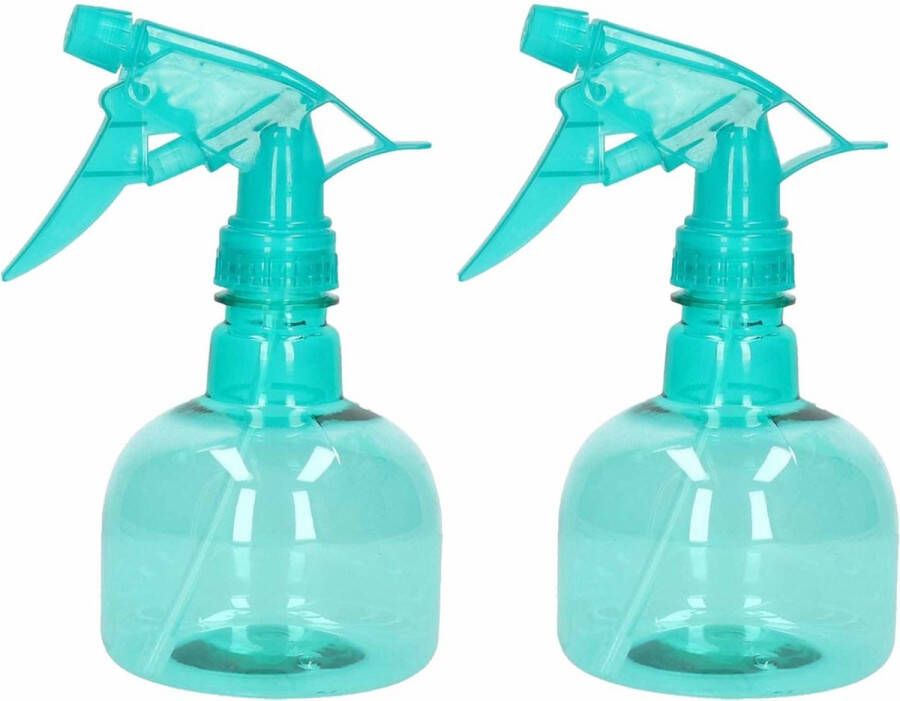 PLASTICFORTE 2x Waterverstuivers spuitflessen 330 ml groen Plantenspuiten schoonmaakspuiten