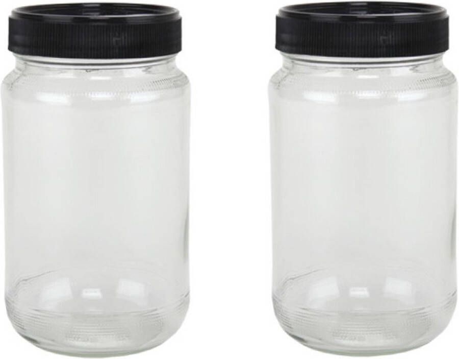 2x Weckpotten opslag potten met draaideksel 320 ml van glas Mason jars Jampotten