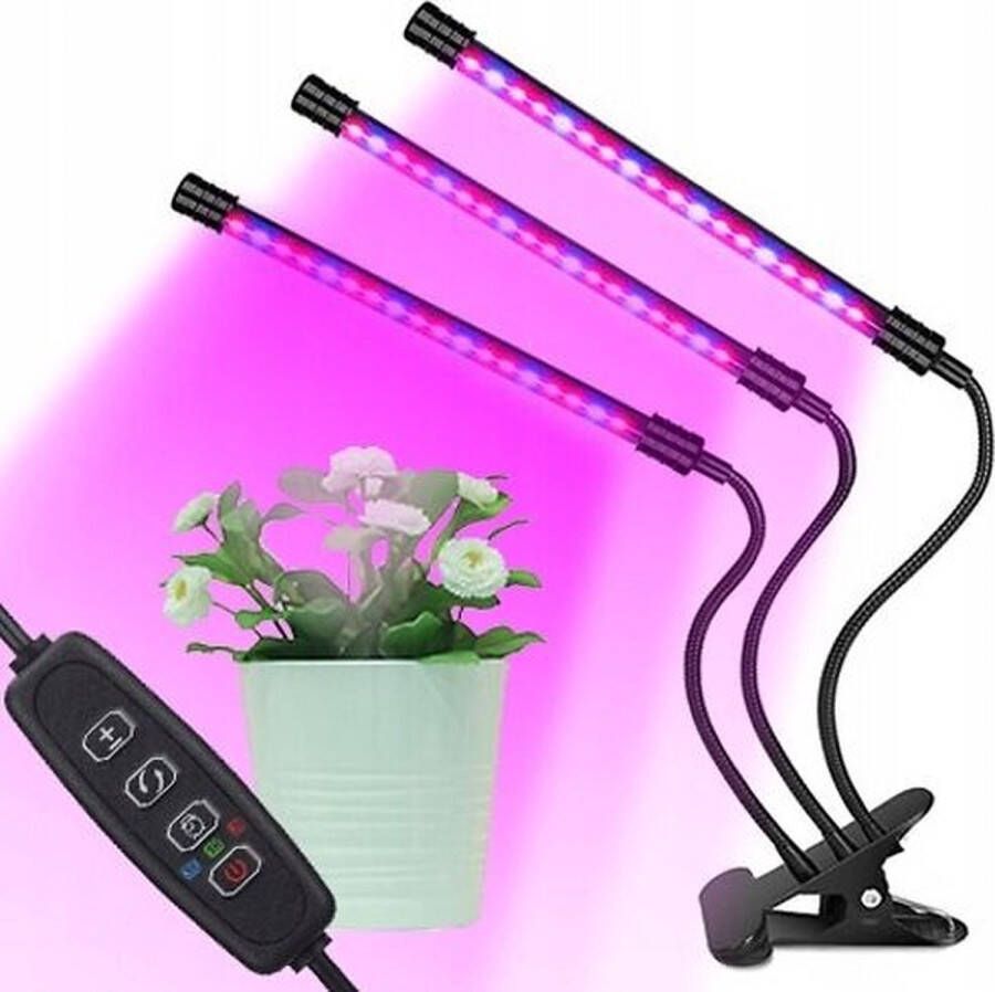 3 Armige LED groeilamp Bloeilamp met Klemspot- Kweeklamp LED Strip Kweeklamp LED voor planten Moestuin Automatische Timer Plantenverzorging Full Spectrum Rood (620-630nm) Blauw (460-470nm)