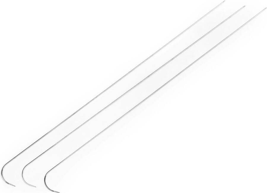 3 curved beading needles Gebogen Roestvrijstalen Kralennaalden Grote Ogen 3x kralen naald kralennaald rijgnaald krom
