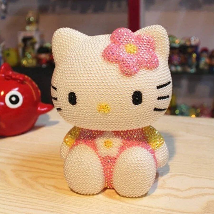 3 D Diamond Painting figuurtje Poesje om te painten Diamond painting spaarpot kitty