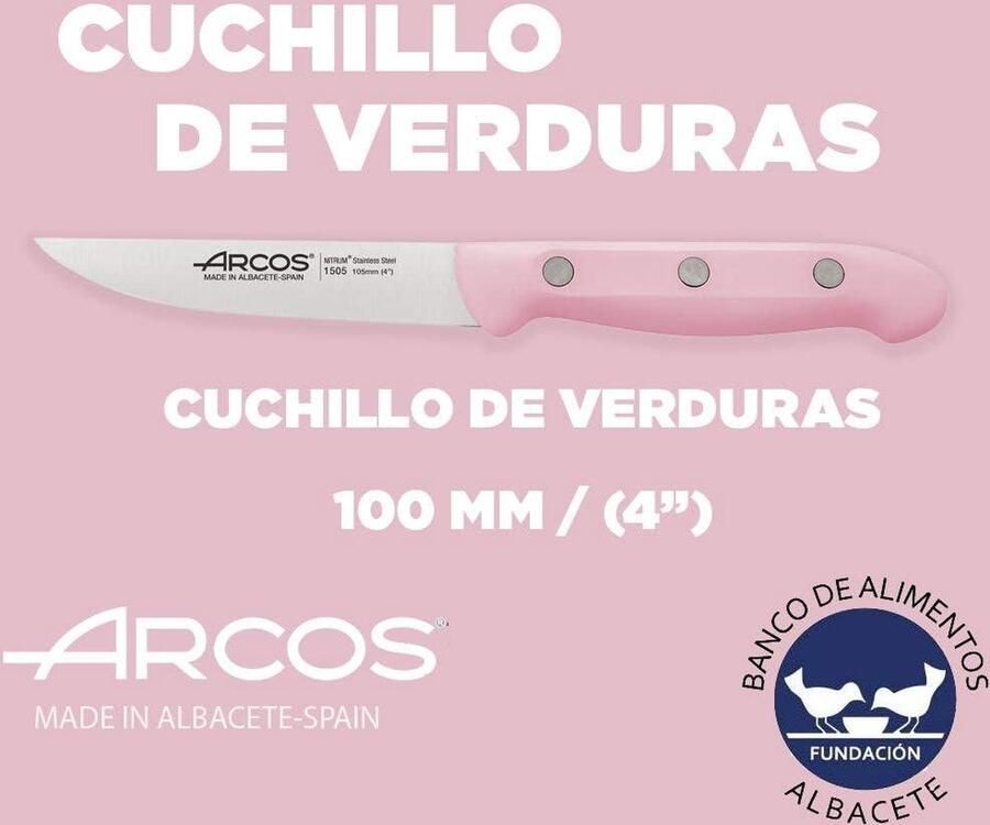 3-delig roze keukenmessenset koksmes groentemes schilmes Solidaria Limited Edition