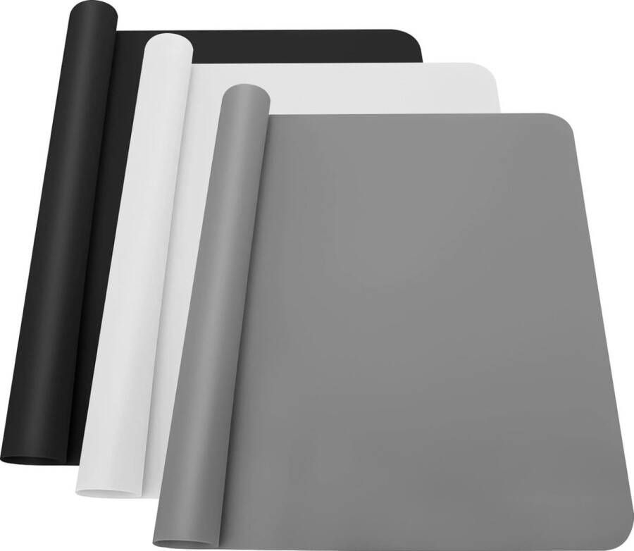 3-delige antislip siliconen ondervloer knutselmat siliconenmat antiaanbaklaag antislip bakmat voor gebak pizza fondant handwerk doe-het-zelf accessoires keukengiethars 30 x 40 cm