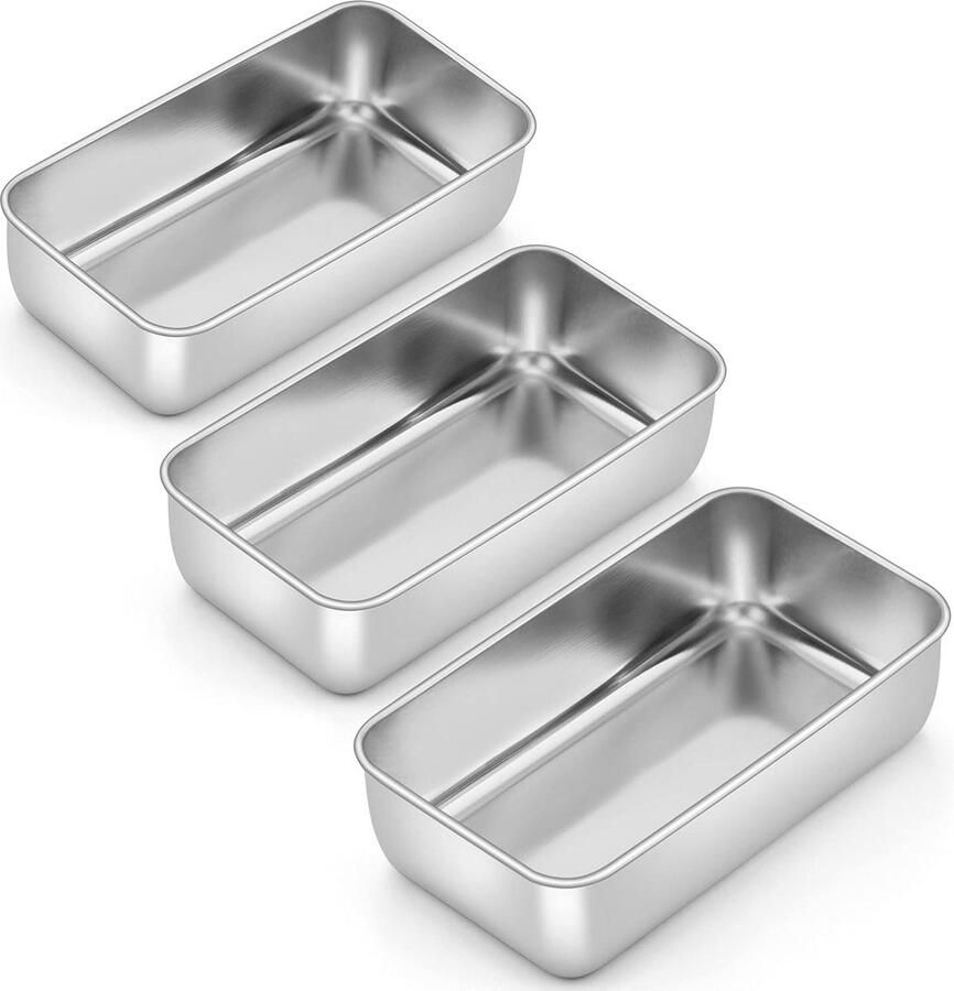 3-delige broodbakvorm set Roestvrij staal Perfect voor cake en brood Koningcakevorm 235 x 126 x 6 cm Gezond Vaatwasmachinebestendig