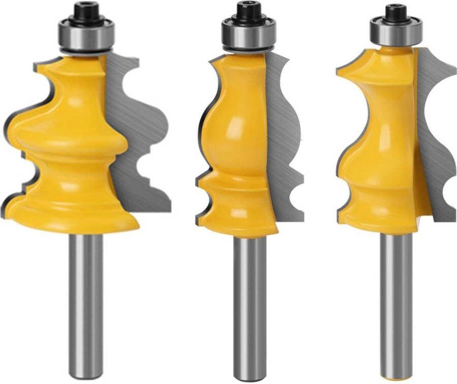 3-delige freeset voor 8 mm schacht bovenfrees groeffrees en accessoires voor houtbewerking