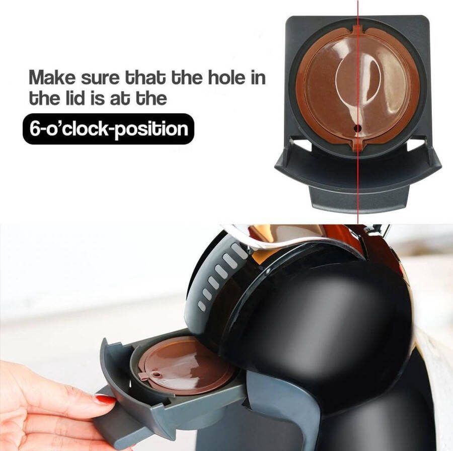 3 Hervulbare koffie capsule + Lepel+filterkoffie borstel-Herbruikbare Capsules voor Nespresso Cup Koffie-Plastic + roestvrijstalen koffiecapsulehouder koffiepad koffieliefhebbers voor koffiemachine Koffie Brown black- Dolce 2stuks