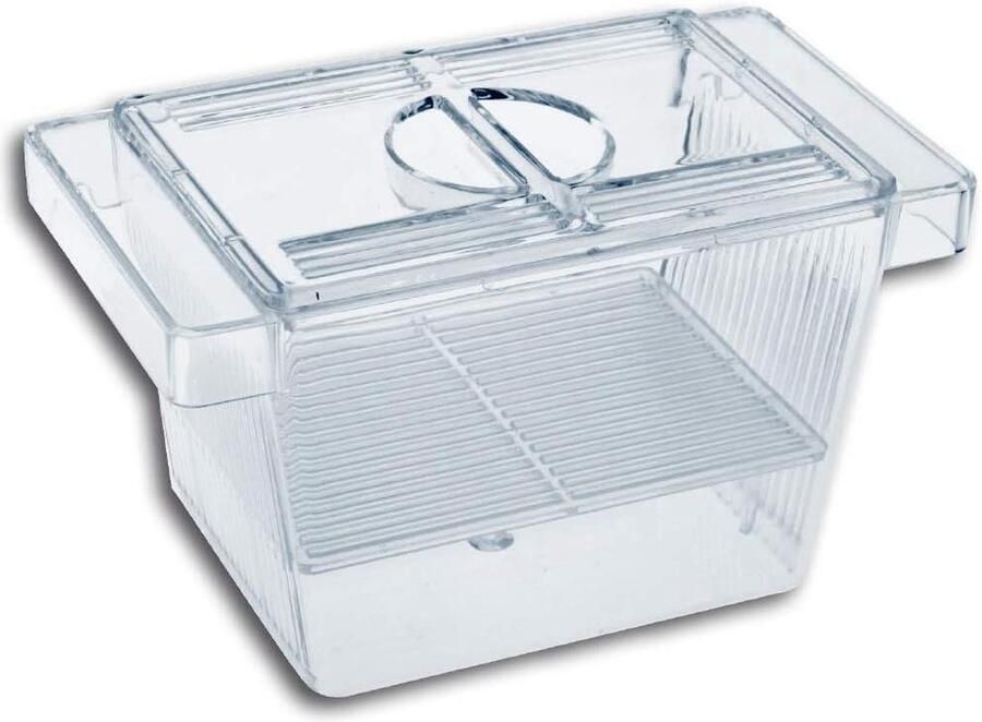 3-in-1 aquariumvissen kweektank Paaikamer met deksel drijvend transparant 12x6x6 cm Kweekbak